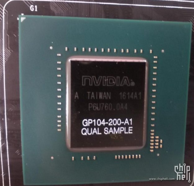 La GPU Pascal GP104 de NVIDIA fotografiada