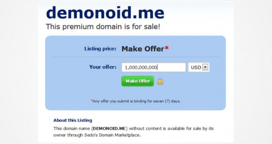 Demonoid tiene sus dominios a la venta