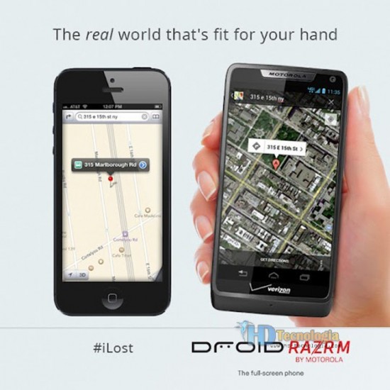 Motorola se burla de iOS 6 y sus mapas