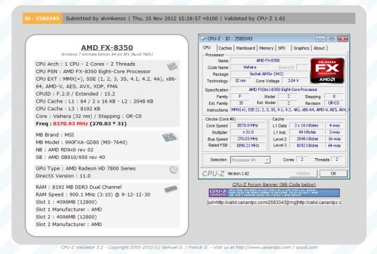 AMD Vishera de 8 núcleos bate un nuevo récord de overclock