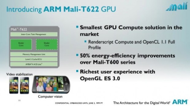 CPU Cortex A12 y la GPU Mali-T622 2