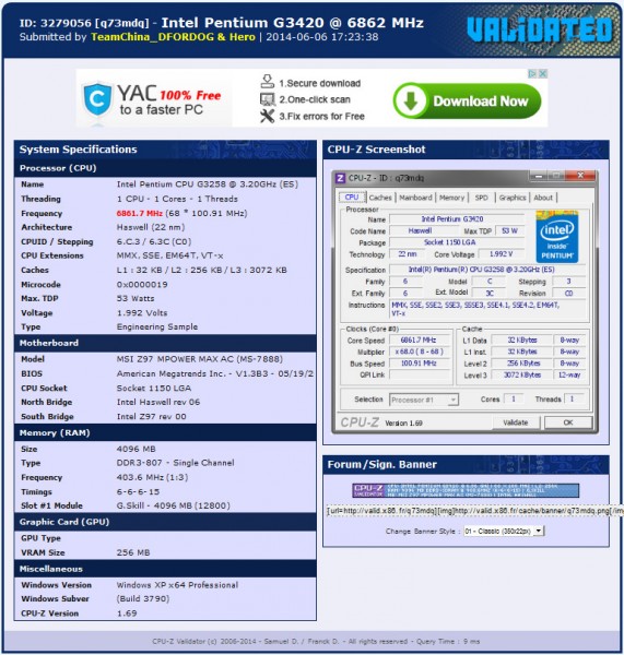 El Pentium G3258 20a Anniversary Edition