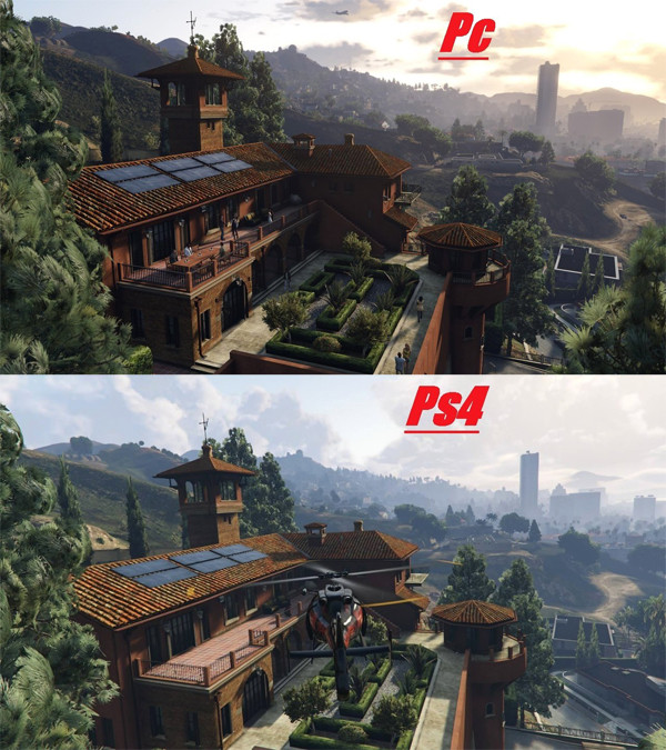 GTA V PC vs PS4, comparación gráfica