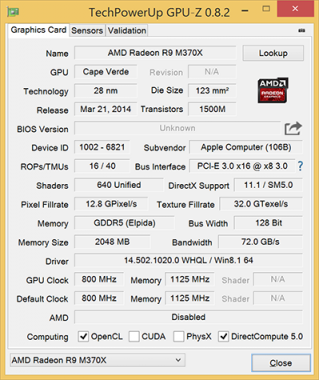La AMD Radeon R9 M370X GPU se deja ver en el interior de una Apple MacBook Pro 2015-2