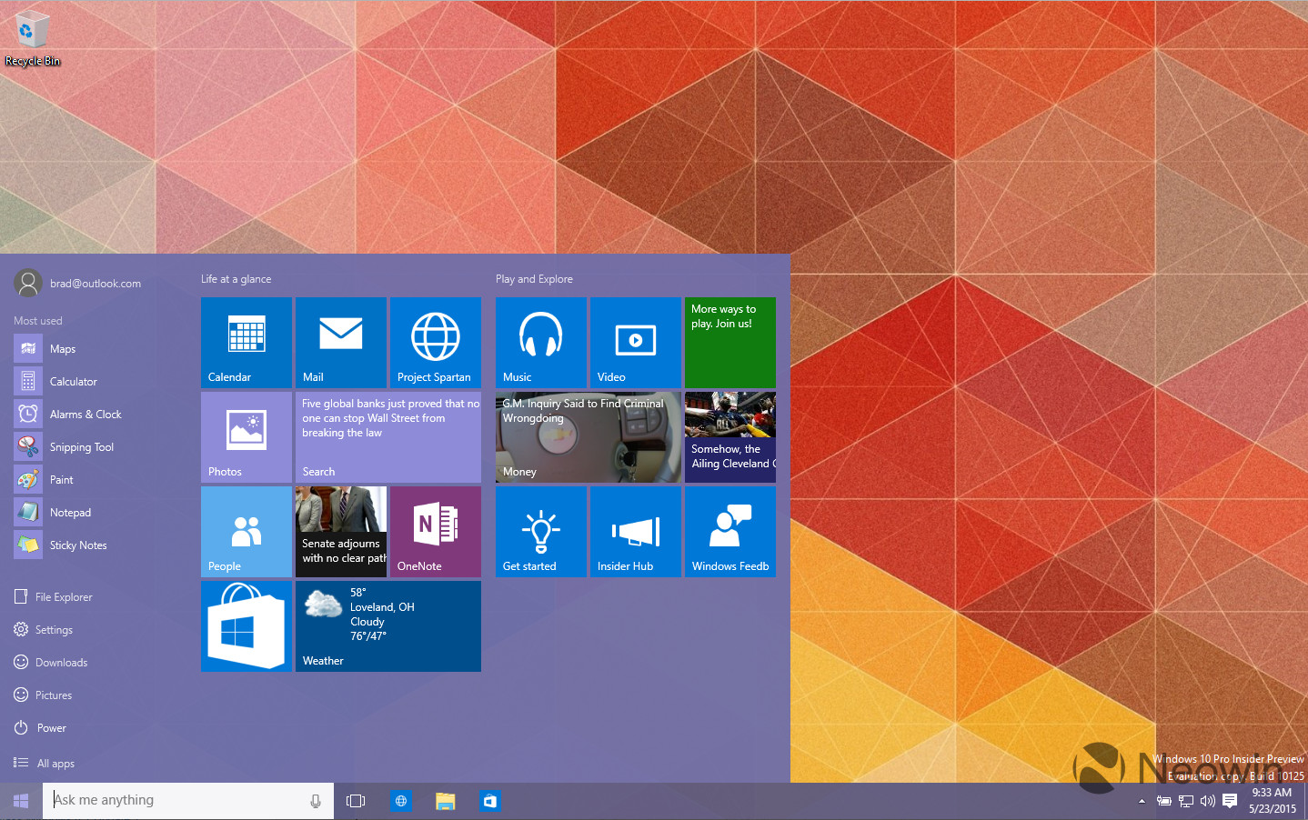 Windows 10 build 10125 Nuevos iconos, cambios de interfaz de usuario y más