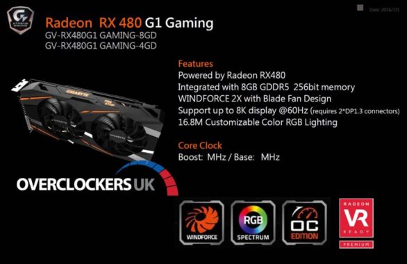 Gigabyte Radeon RX 480 G1GAMING en imágenes