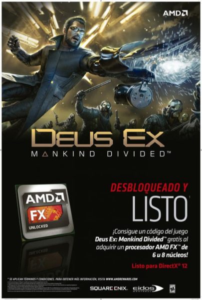 Deus Ex Mankind Divided gratis comprando un CPU AMD FX