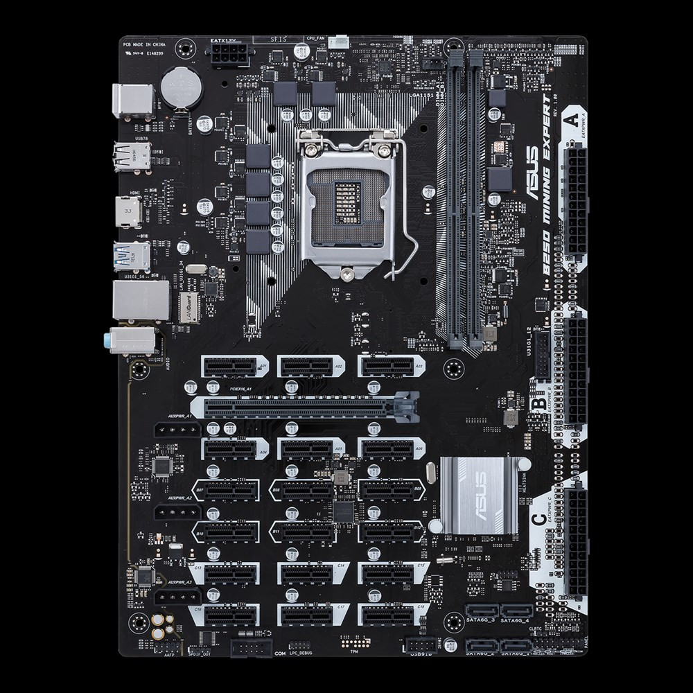 ASUS lanza una placa madre para minería, la B250 Mining Expert