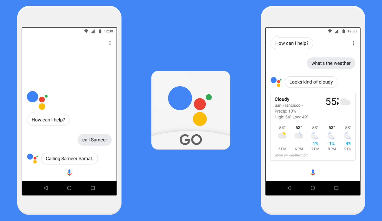 Google Go con integración del asistente de voz
