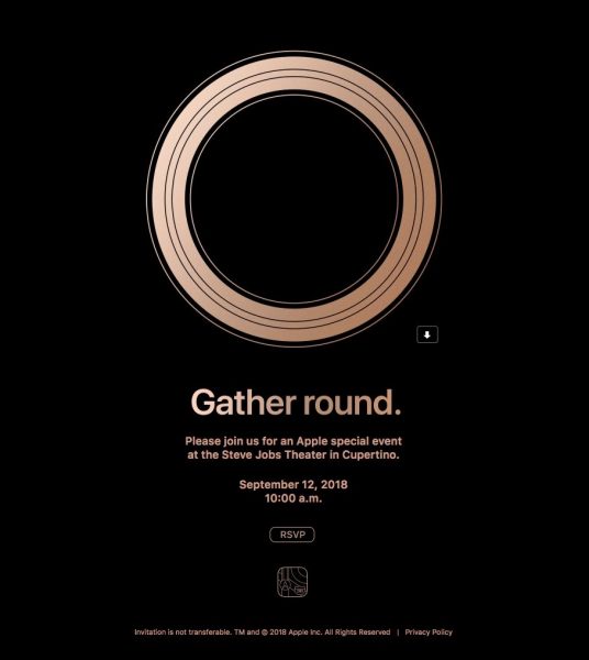 La invitación de Apple al evento.