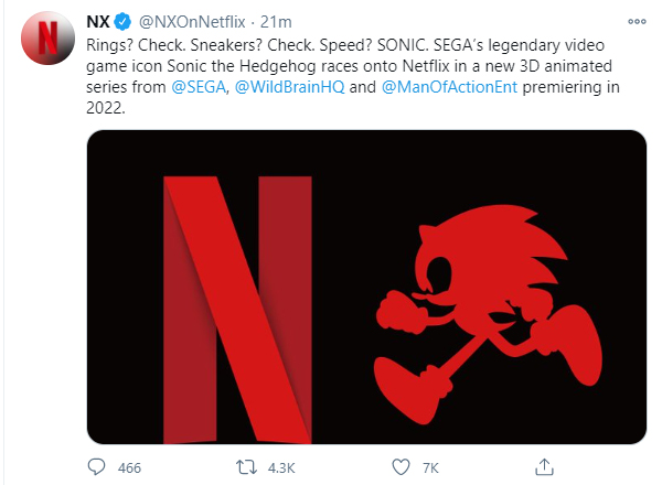 Netflix anuncia una nueva serie animada de Sonic the Hedgehog