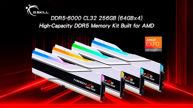 G.SKILL revela el primer kit de memorias DDR5-6000 CL32 de 256 GB del mundo