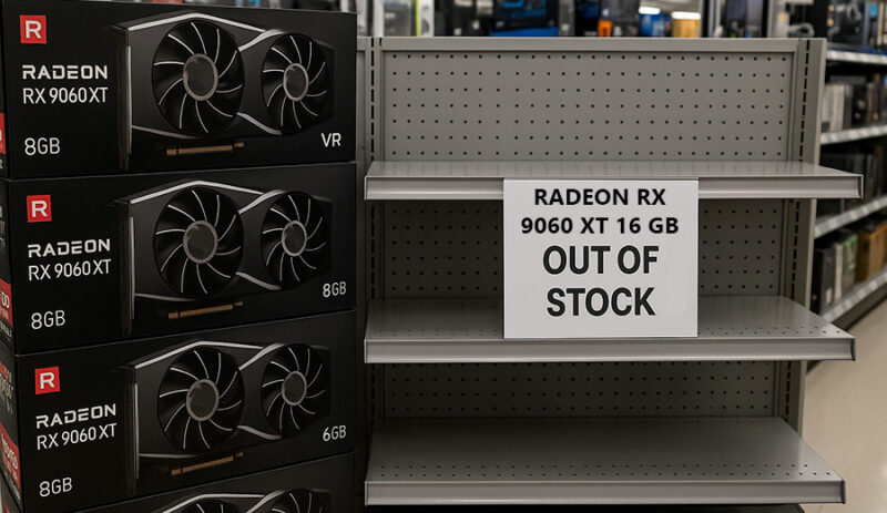 Los gamers evitan las GPUs de 8 GB y las cifras de las Radeon RX 9060 XT lo confirman