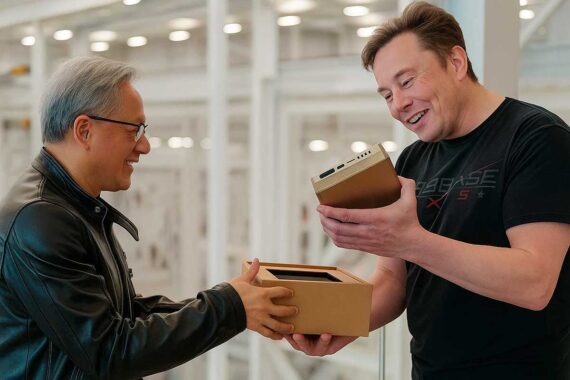 Jensen Huang entregó en persona los nuevos DGX Spark a Elon Musk y Sam Altman