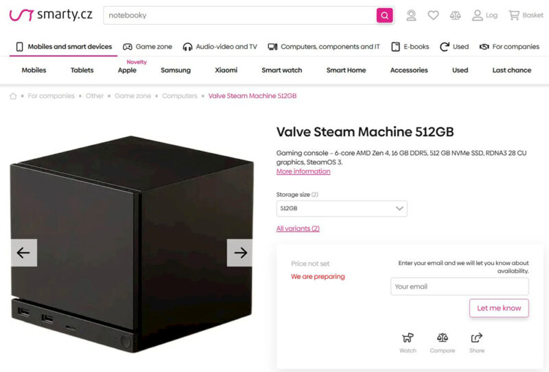 El precio de la Steam Machine aparece en tiendas y genera algunas dudas antes de su lanzamiento