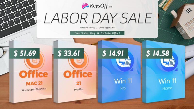 Ahorra más del 90% en Office 2021 Pro de por vida ($33.61) y Windows 11 Pro ($14.91) en la oferta de Labor Day de Keysoff