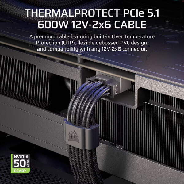 Corsair lanza un cable 12V-2x6 con protección térmica para evitar daños en GPUs
